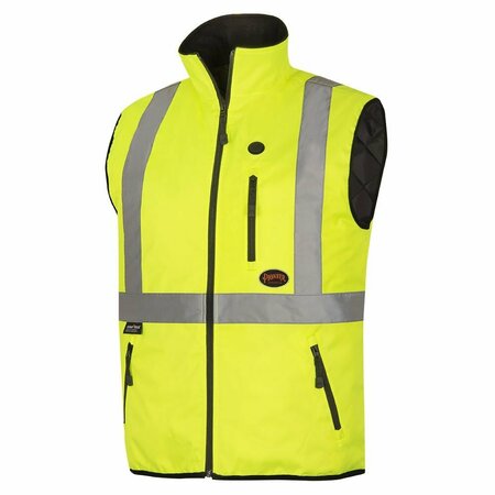PIONEER Hi-Vis Heated Insulated Safety Vest, 100% Waterproof, Hi-Vis Yellow, L V1210260U-L